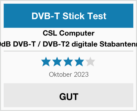 CSL Computer 30dB DVB-T / DVB-T2 digitale Stabantenne Test